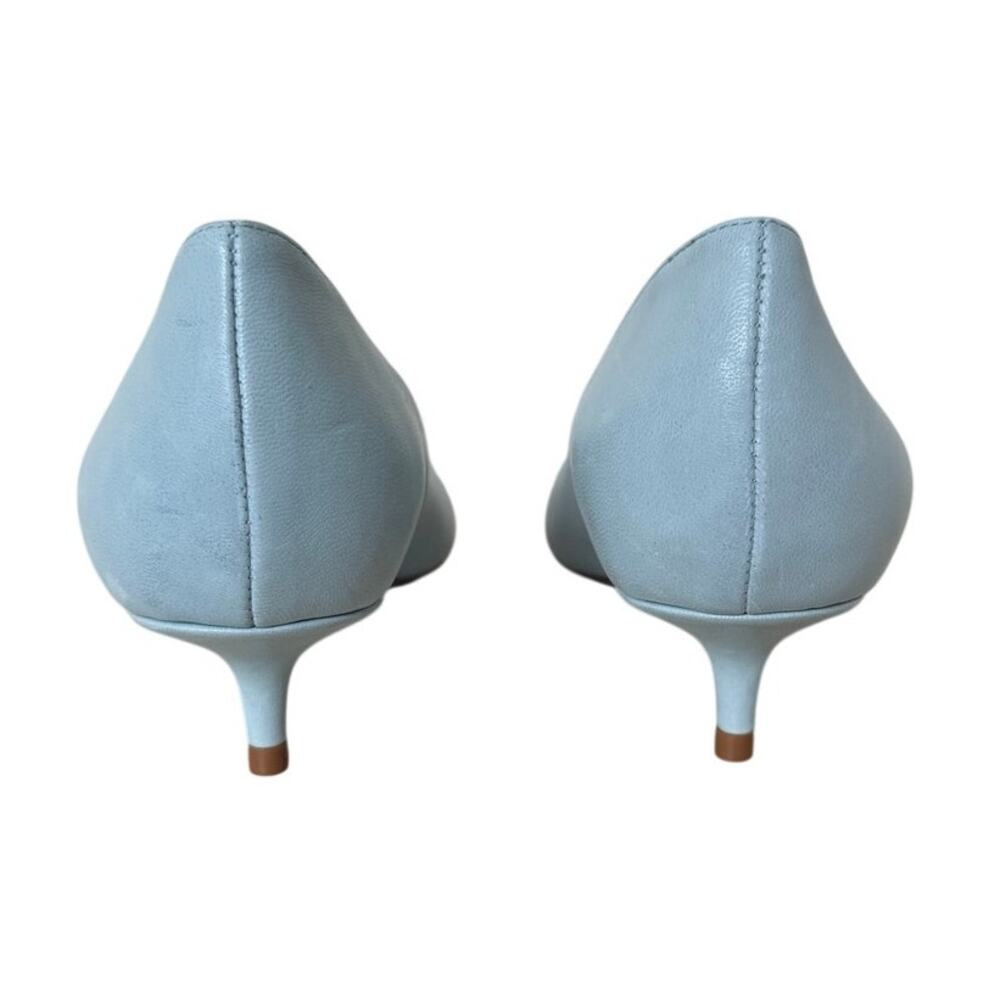 Butter Natacha Massi Made in Italy Blue Leather Kitten Heel Pumps Size 7B - Picture 4 of 5